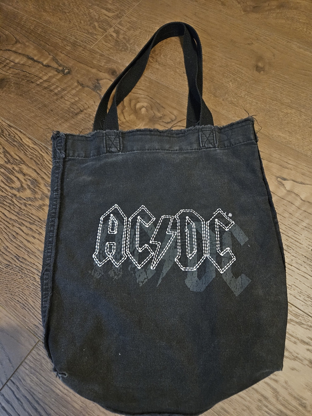 AC/DC Black Logo Double-Handle Canvas Tote